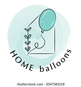 Una casa con un globo dentro del logo