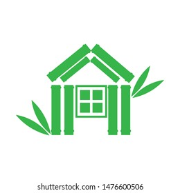 house of bamboo logo vector design