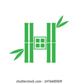 house of bamboo logo vector design