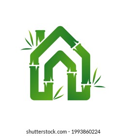 Plantilla vectorial del logotipo de Bambú de la casa, conceptos de diseño del logotipo de Bambú creativo