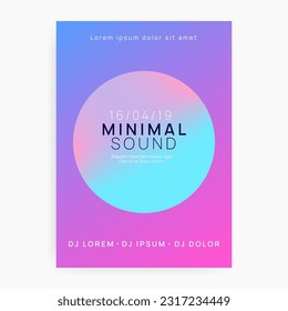 Cartel de la casa. Patrón De Gradiente Para El Vector De Invitación. Efecto Lineal Para La Presentación. Plantilla De Baile Y Carnaval. Volante Wavy Techno. Banner De Casa Azul Y Rosa