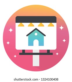 House banner icon in flat vector 