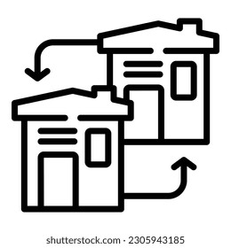 House barter icon outline vector. Evolution exchange. Cash finance