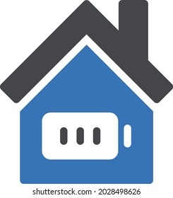 icono de color de glifo vectorial de batería de casa