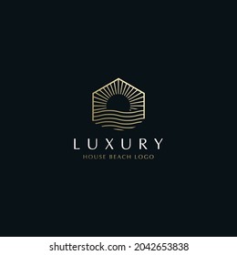 HOUSE BEACH LUXURY LOGO DESIGN