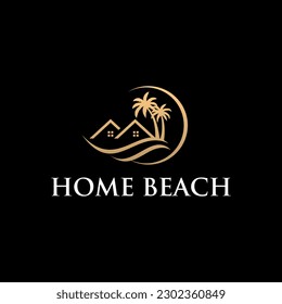 House Beach Luxury Logo Design template