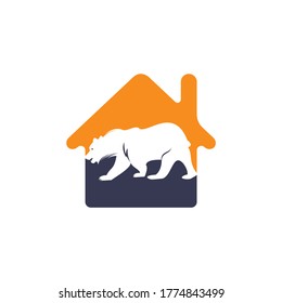Vector de diseño de iconos con el logotipo de la casa del oso. Conceptos del logotipo de los osos. Símbolo de icono.