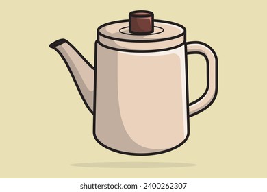 House Beautiful Teapot vector illustration. Kitchen interior object icon concept. Breakfast Teapot with closed lid vector design on light purple background. 