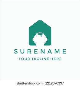 house bee honeycomb logo design illustration