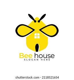 House Bee Logo Template Design Vector