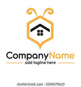 House and Bee simple flat design