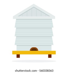 House for bees vector flat material design object. Isolated illustration on white background.