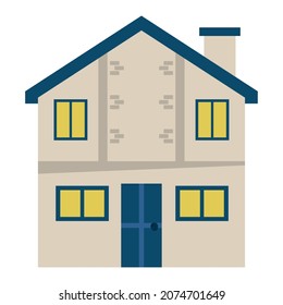 house beige facade front icon