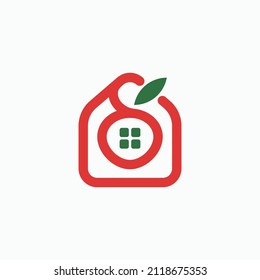 House and berry logo design vector. Simple and modern