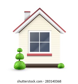 House with a big window, vector