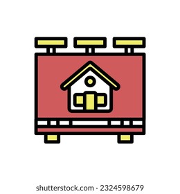 House Billboard Icon Vector Illustration