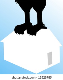 house in a bird's claw	