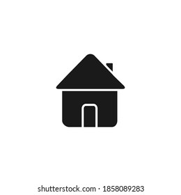 House black icon. Home outline symbol. Vector illustration isolated on white.