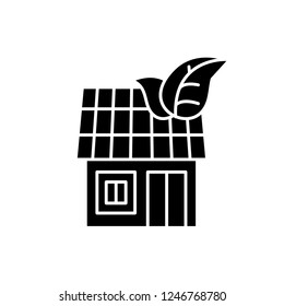 It house black icon, vector sign on isolated background. It house concept symbol, illustration 