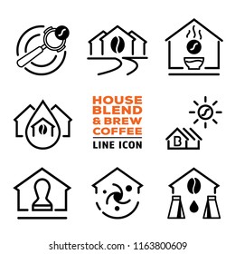 House Blend And Brew Coffee Line Icon Vector Illustration