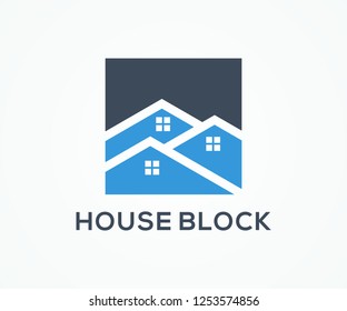 HOUSE BLOCK LOGO VECTOR