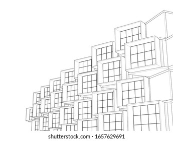 
house blocks concept 3d illustration