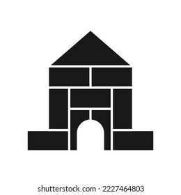 House blocks icon logo design template vector isolated illustration