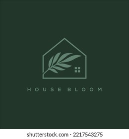house bloom vector logo for home decoration
