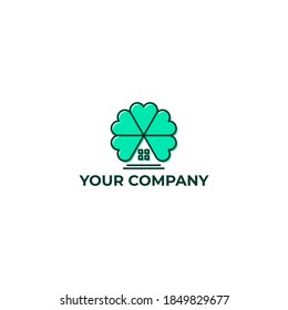house with blossom icon vector logo design. house with blossom template quality logo symbol inspiration