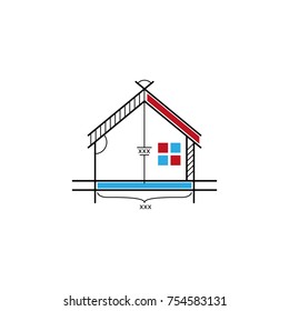 house blue print logo design