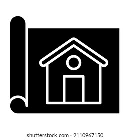 House Blueprint icon vector image. Can also be used for web apps, mobile apps and print media.