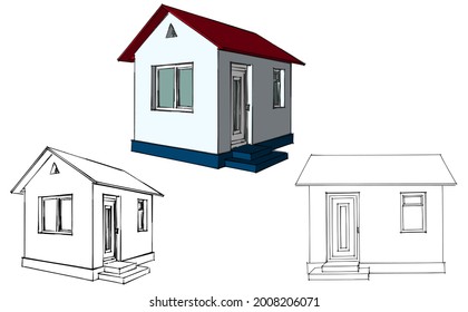 House Blueprint layout. Home Building Architecture. Vector illustration. Illustration on white background