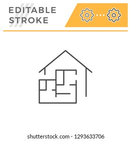 House blueprint line icon