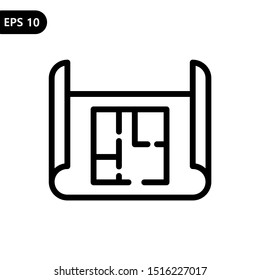 House blueprint plan icon vector illustration logo template. eps 10