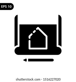 House blueprint plan icon vector illustration logo template. eps 10