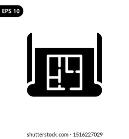 House blueprint plan icon vector illustration logo template. eps 10