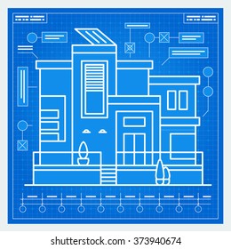 House blueprint scheme. Vector.