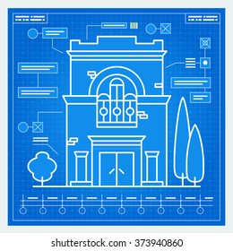 House blueprint scheme. Vector.