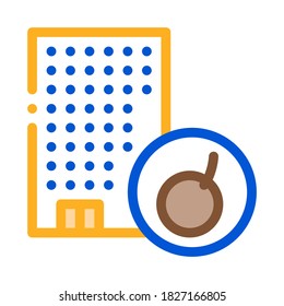 House Bomb Crash Icon Vector. Outline House Bomb Crash Sign. Color Isolated Contour Symbol Illustration
