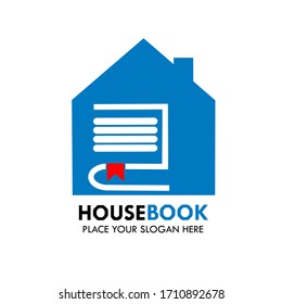 House book design logo template illustration.there are book and house. 