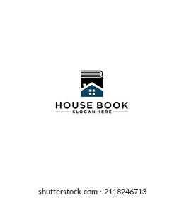 house book logo combining book and house