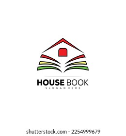 logotipo del libro de casa para la plantilla de aprendizaje