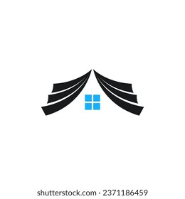 Plantilla de diseño de vectores con el logotipo del libro de la casa