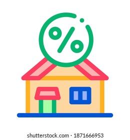 House Borrowed at Interest Credit Icon Vector. Outline House Borrowed at Interest Credit Sign. Isolated Contour Symbol Illustration