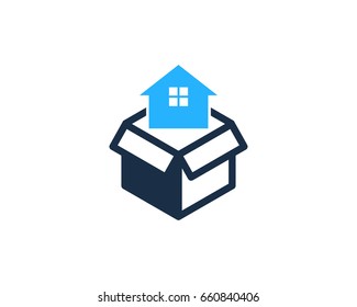 House Box Icon Logo Design Element