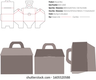 House Box Packing Die Cut Vector