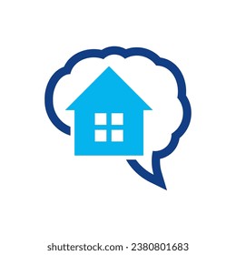 House Brain logo design vector. Creative Brain with House logo concepts template