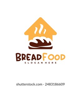 House Bread Food logo vector template, Creative Bread with home logo design concepts