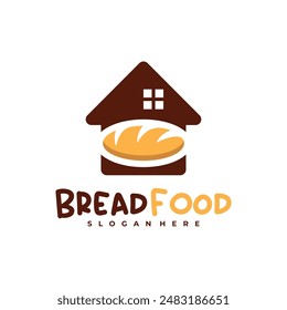 House Bread Food logo vector template, Creative Bread with home logo design concepts