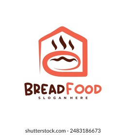 House Bread Food logo vector template, Creative Bread with home logo design concepts